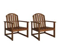 vidaXL Chaises de jardin avec accoudoirs 2 pcs. Bois massif acacia