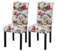 vidaXL 2X Chaise de Salle à Manger Bois Motif Floral Chaise à Manger Cuisine
