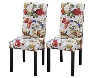 vidaXL 2X Chaise de Salle à Manger Bois Motif Floral Chaise à Manger Cuisine