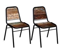 vidaXL Chaises à manger en bois de récupération massif 44x59x89 cm Lot de 2
