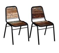 VIDAXL Chaises à manger - Bois de récupération (Lot de 2)