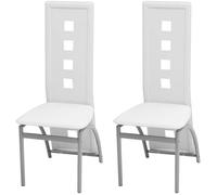 VidaXL Chaises à manger - Similicuir blanc (Lot de 2)