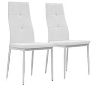 vidaXL 2x Chaise de Salle à Manger Cuir Artificiel Blanc Chaises de Cuisine 246189