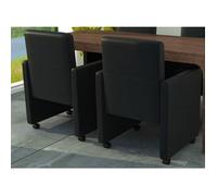 vidaXL Chaise de salle à manger 60346 – Lot de 2 – Cuir artificiel noir