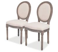 vidaXL Chaises de salle à manger 2 pcs – Tissu crème