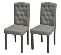 vidaXL Chaises de salle à manger 242223 – Tissu gris – Lot de 2