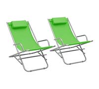 vidaXL Chaises à bascule 2 pcs acier vert