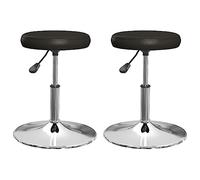 vidaXL 2X Chaises à Dîner Sièges de Pub Chaises Pivotantes de Bar Tabourets de Comptoir Sièges de Bistrot Maison Intérieur Noir Similicuir