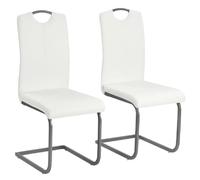 VIDAXL 2x Chaises cantilever Blanc
