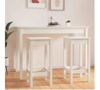 vidaXL Chaises de bar 822138 - Lot de 2, bois blanc, H. 78 cm, non pliable