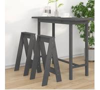 vidaXL Krukken 2 st 40x40x75 cm massief grenenhout grijs823671 G