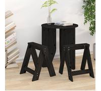 vidaXL 2x Chaises de Bar Tabourets de Cuisine Sièges de Bistro Meubles de Salon Comptoir Intérieur Noir 40x40x45 cm Bois 823663