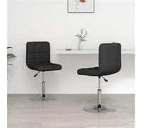 Vidaxl Chaises De Salle à manger 2 Pcs Noir Similicuir