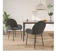 vidaXL Chaises de salle à manger 2 pcs Gris foncé Velours