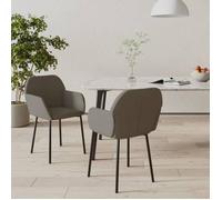VIDAXL Lot de 2 Chaises Velours Gris Foncé