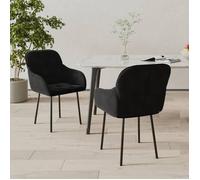 vidaXL Chaises de salle à manger 2 pcs Noir Velours
