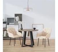 vidaXL 2x Chaises de Salle à Manger Sièges de Cuisine Fauteuils de Salle à Manger Chaises à Dîner Meubles de Cuisine Intérieur Crème Velours Crème G