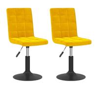 vidaXL Lot de 2 chaises pivotantes Salle à manger Hauteur réglable Velours Jaune moutarde