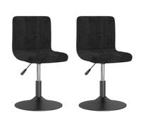 vidaXL 2X Chaises Pivotantes de Salle à Manger Chaises à Dîner Sièges de Cuisine Chaises de Repas Meubles de Cuisine Maison Noir Velours