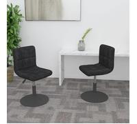 vidaXL Chaises Pivotantes Noir Velours