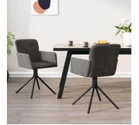 vidaXL Chaises pivotantes à manger - Gris foncé
