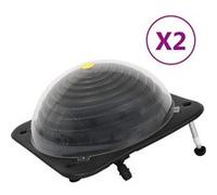vidaXL Chauffage solaire de piscine Boule 2 pcs 75x75x36 cm HDPE aluminium