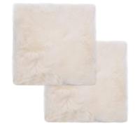 vidaXL Coussins de Chaise 2 pcs Blanc 40x40cm Peau de Mouton vÃƒritable