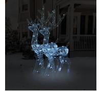 vidaXL Décorations de Noël Rennes lumineuses acrylique 120 cm blanc froid 2 pcs