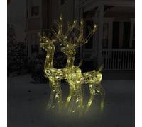 vidaXL 2x Décorations de Noël de Renne Ornement de Noël Rennes Lumineux Décoration de Fête Maison Intérieur Acrylique 120 cm