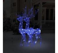 vidaXL Décorations de Noël de renne Acrylique 2 pcs 120 cm Bleu