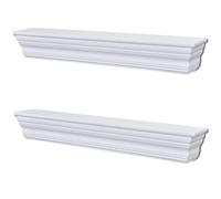 vidaXL 2X Ètagère Murale Blanc Salon Chambre Coucher Armoire Rangement Placard
