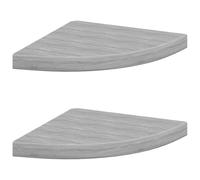 vidaXL Étagères d'angle murales Lot de 2 Gris béton 35x35x3,8 cm MDF