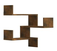 vidaXL Étagères d'angle murales 2 pcs Chêne fumé 40x40x50 cm Bois Marron