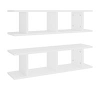vidaXL Étagères murales 2 pcs Bois d'ingénierie 75x18x20 cm Blanc