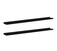 vidaXL 2X Etagères Murales Etagères Suspendues Etagères Flottantes Salon Salle de Séjour Chambre à Coucher Maison Intérieur Noir 100x9x3 cm