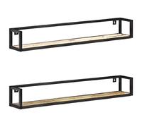 vidaXL Étagères murales 2 pcs 120 cm Bois de récupération massif Noir
