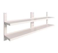vidaXL Étagères murales flottantes 2 niveaux acier inoxydable 240 x 30 cm – 2 pcs pour cuisine