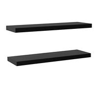 vidaXL 2X Etagères Murales Flottantes Etagères Suspendues Meuble de Rangement Etagères à Livres Salon Maison Intérieur Noir 120x20x3,8 cm