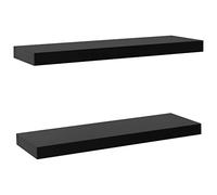 vidaXL 2x Étagères murales flottantes – Étagères à livres noires 60x20x3,8 cm