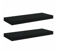 vidaXL 2X Etagères Murales Flottantes Etagères Suspendues Supports Muraux Bibliothèque Salle de Séjour Intérieur Noir 60x23,5x3,8 cm MDF