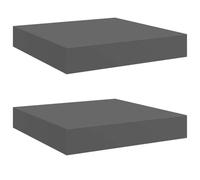 vidaXL Etagères murales flottantes 2x Gris brillant MDF 23x23,5x3,8 cm pour salle de séjour