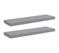 vidaXL 2X Etagères Murales Flottantes Etagères Suspendues Supports Muraux Bibliothèque Salle de Séjour Intérieur Gris 80x23,5x3,8 cm MDF