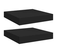 vidaXL Étagères murales flottantes 2 pcs noir 23x23,5x3,8 cm MDF