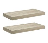 vidaXL 2X Etagères Murales Flottantes Etagères Suspendues Supports Muraux Bibliothèque Salle de Séjour Intérieur Couleur de Chêne 50x23x3,8 cm MDF