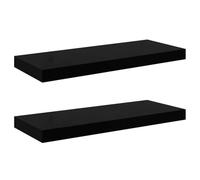 vidaXL Étagères murales flottantes 2x – Noir brillant 60×23,5×3,8 cm MDF