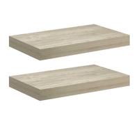 vidaXL 2X Etagères Murales Flottantes Etagères Suspendues Supports Muraux Bibliothèque Salle de Séjour Intérieur Couleur de Chêne 40x23x3,8 cm MDF