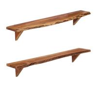 vidaXL Étagères murales flottantes, lot de 2, 110×20×18 cm, bois massif d'acacia