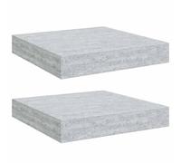 vidaXL Étagères murales flottantes 2 pcs Gris béton MDF 23 x 23,5 x 3,8 cm