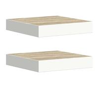 vidaXL Étagères murales Chêne et blanc 23x23,5x3,8 cm MDF 2 pcs