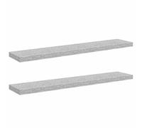 vidaXL 2X Etagères Murales Flottantes Etagères Suspendues Supports Muraux Salon Salle de Séjour Maison Intérieur Gris Béton 120x23,5x3,8cm MDF